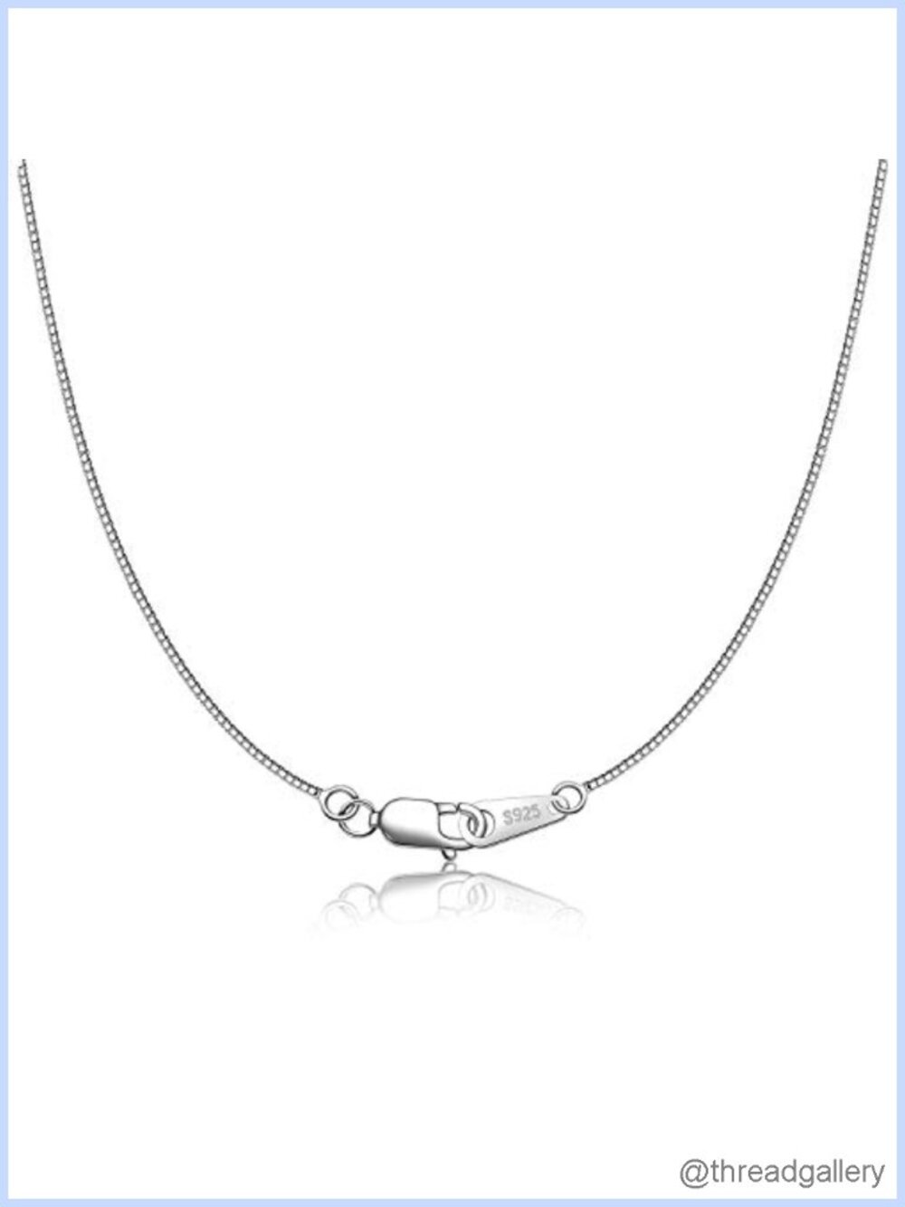 925 Sterling Silver Box Chain Necklace Italian Thin 0.8mm Lobster Clasp Jewelry